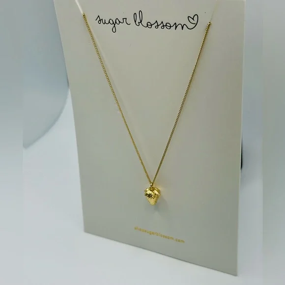 Sugar Blossom Gold Strawberry Necklace - Picture 2 of 4